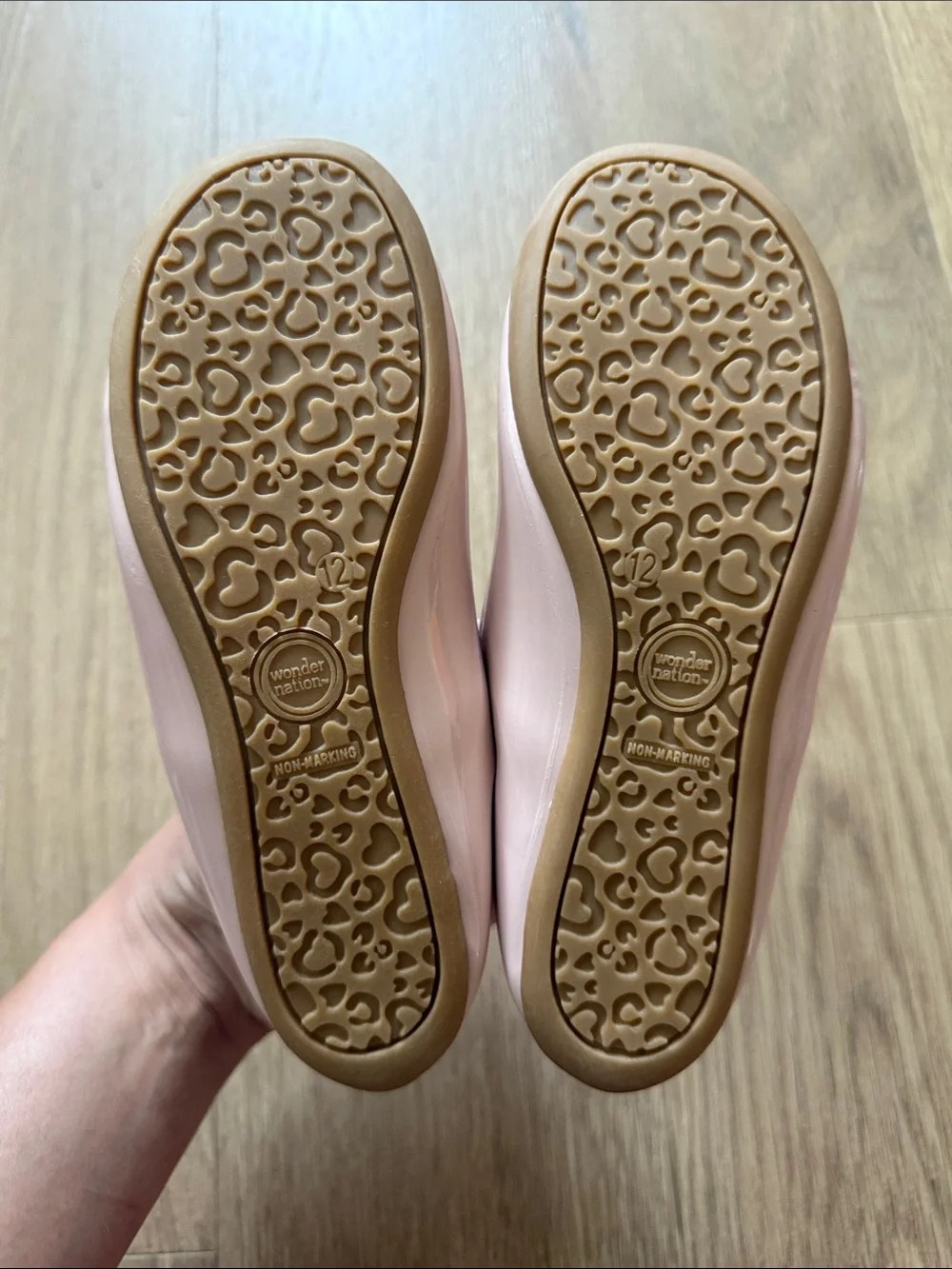 Wonder Nation Girls' Patent Ballet Flats in Blush Pink Size 12